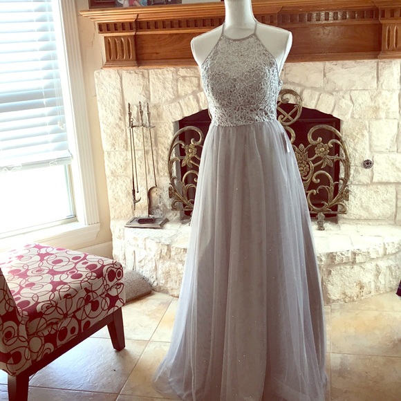 b darlin silver dress